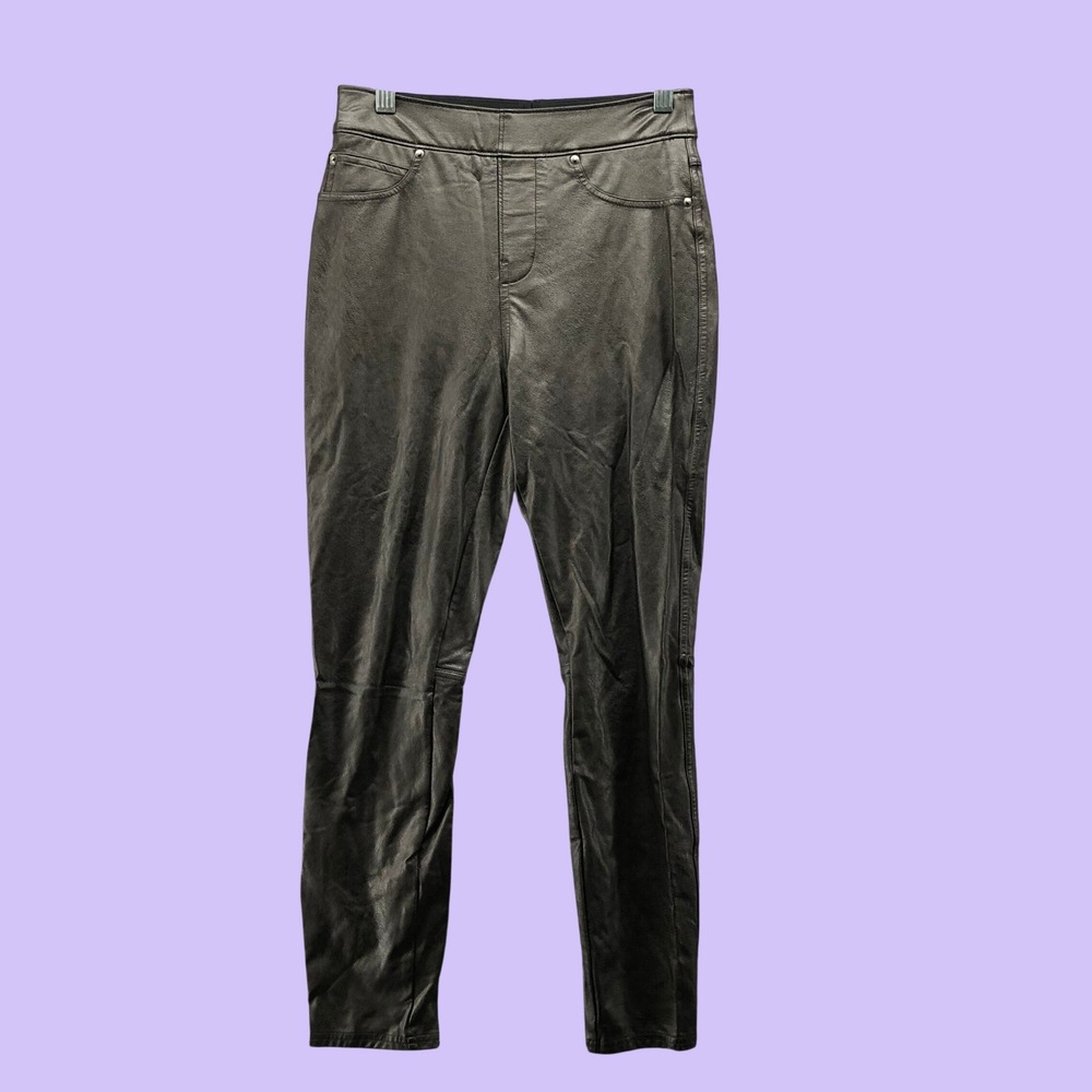 SPANX Black Faux Leather Leggings Womens XS Sleek Mob Wife Edgy Streetwear
